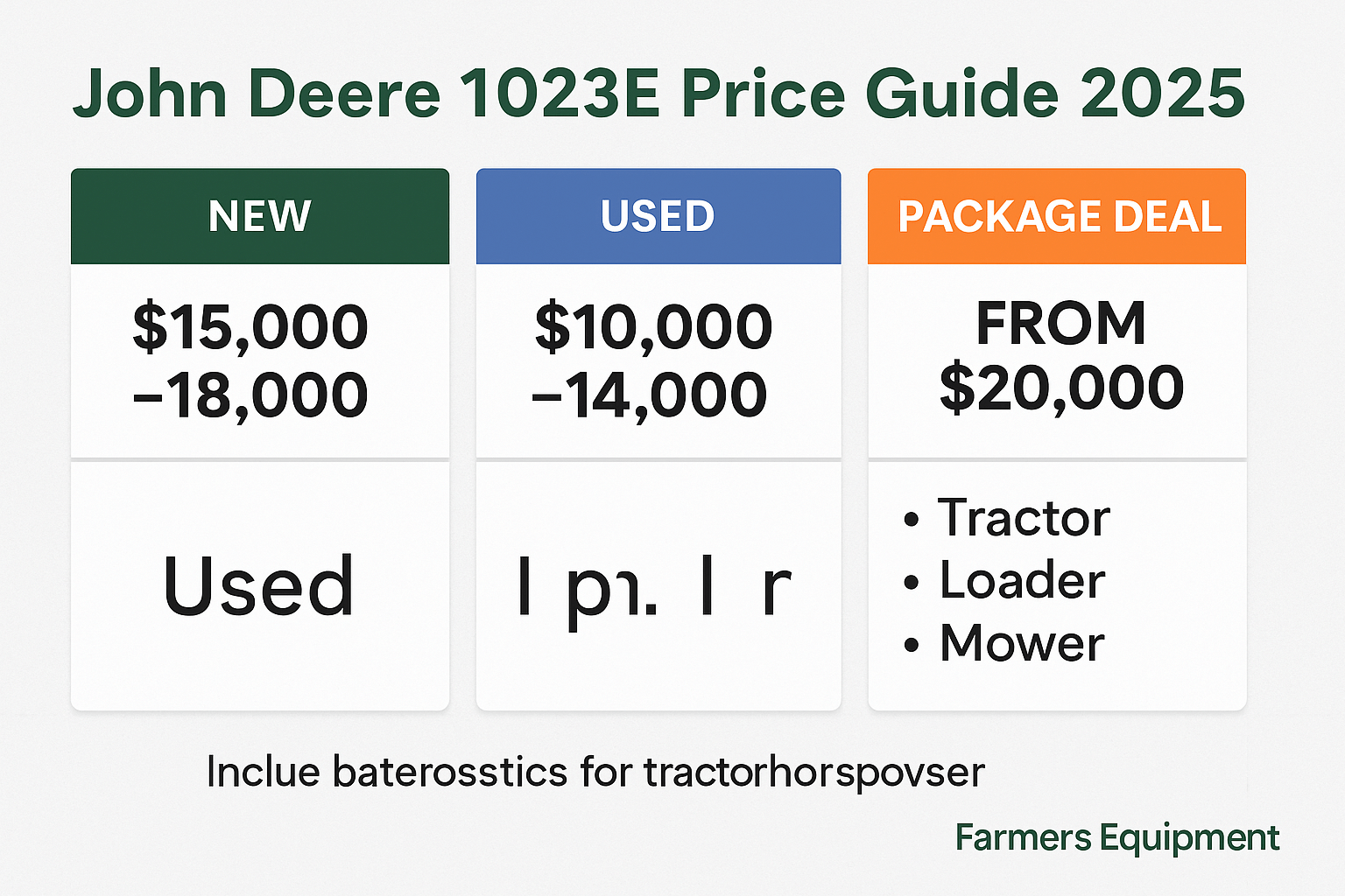 John Deere 1023E Price