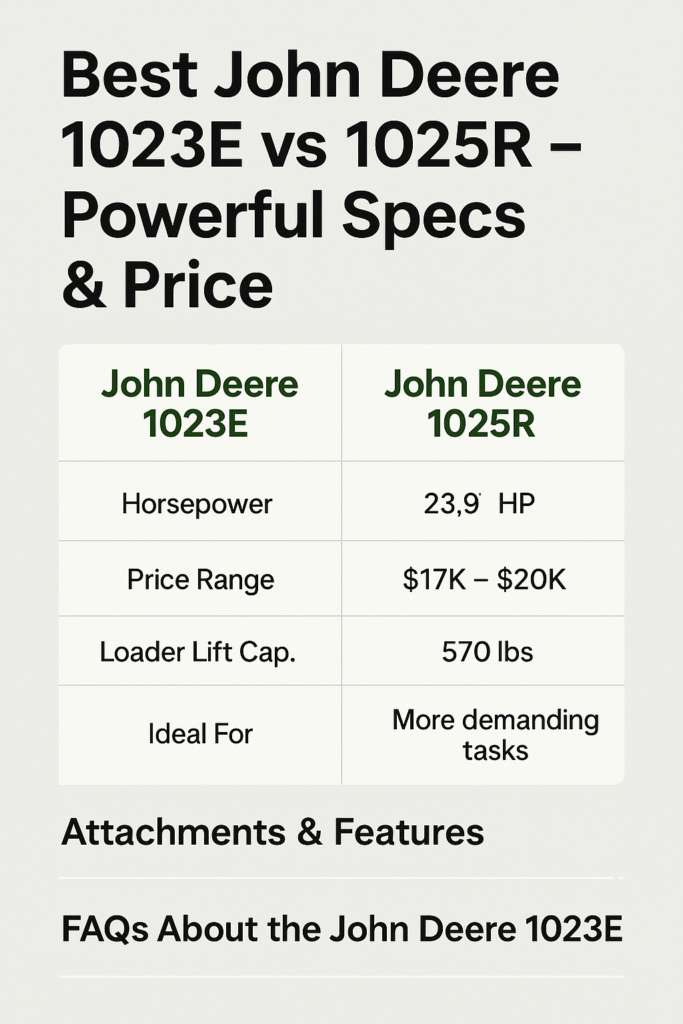 john deere 1023e vs 1025r