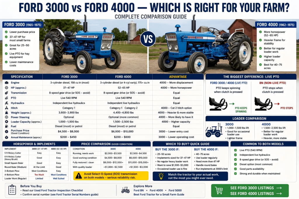 Ford 3000 vs Ford 4000