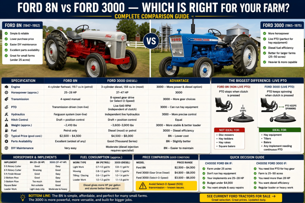 Ford 8N vs Ford 3000