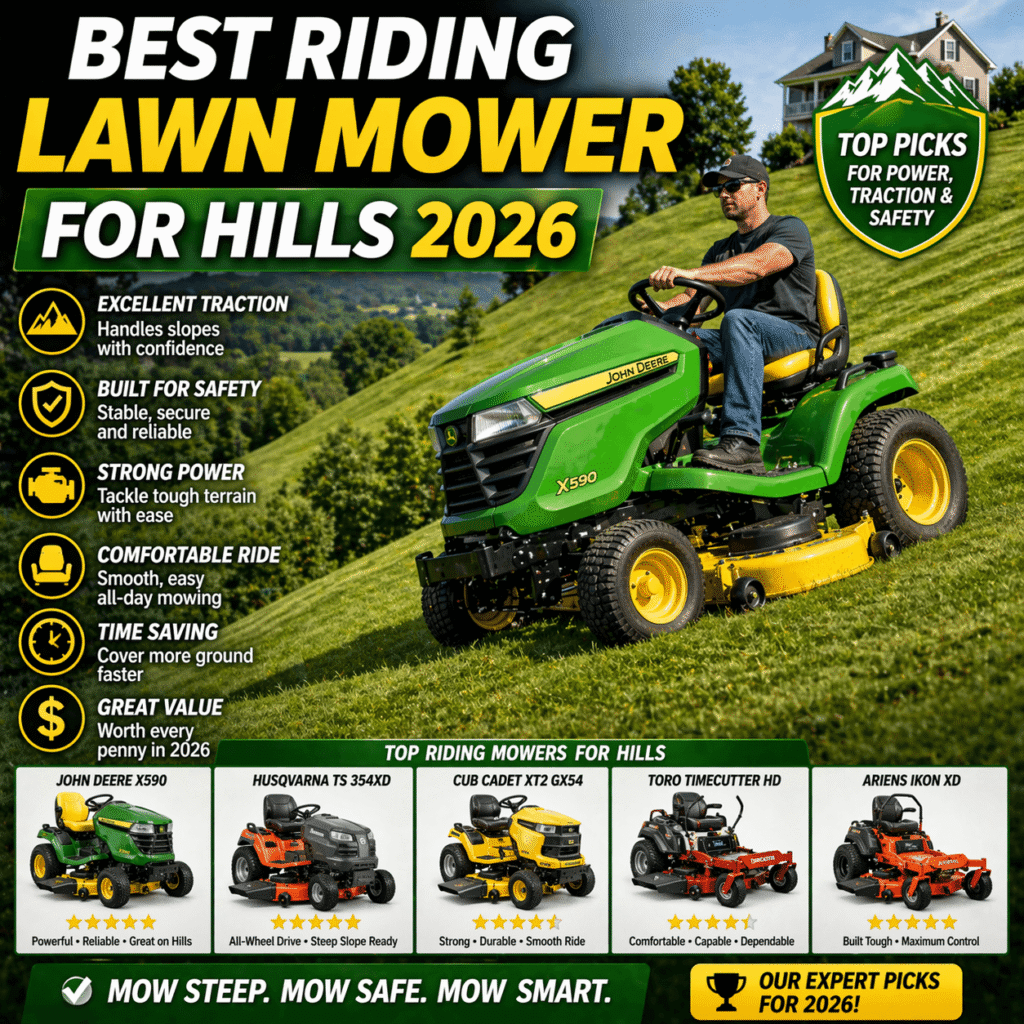 best riding lawn mower for hills
