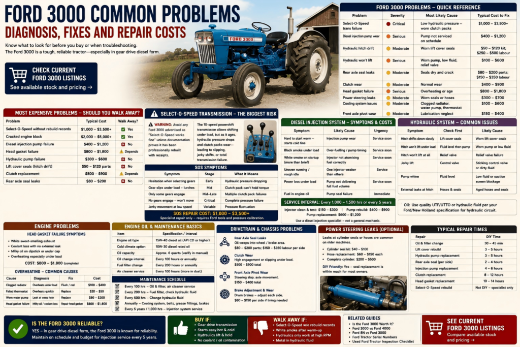 Ford 3000 common problems