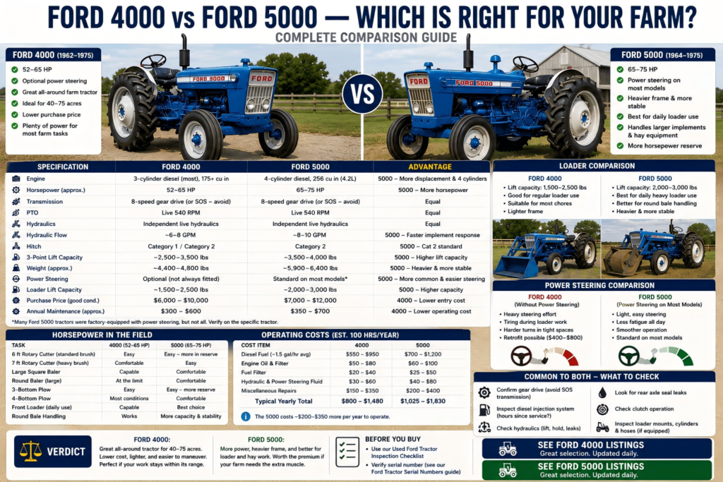 Ford 4000 vs Ford 5000
