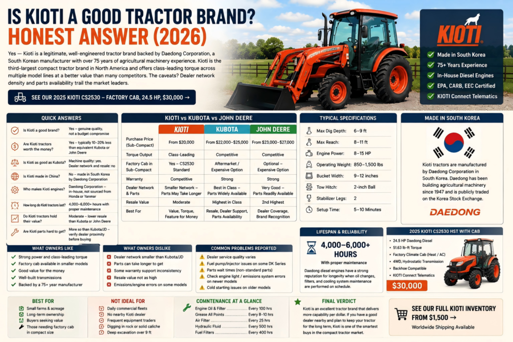 is Kioti a good tractor brand