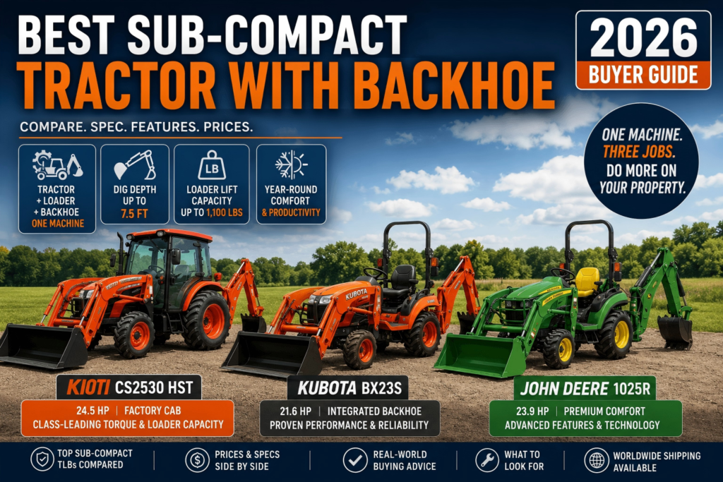 sub-compact tractor with backhoe